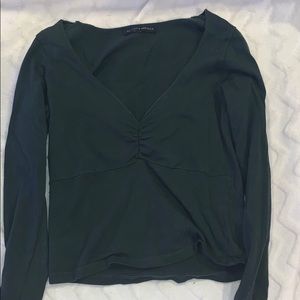 Dark green long sleeve scrunch shirt